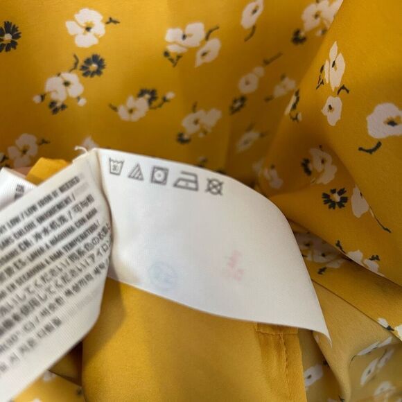 Abercrombie & Finch Floral Flutter Sleeve Dress Yellow Large princess preppy - Picture 15 of 15